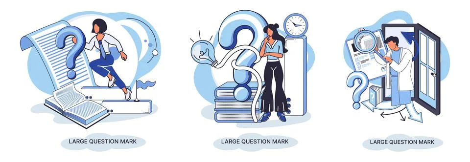 Ladge question mark. Problem and solution concept metaphor. Ask questions. FAQ 库存插图