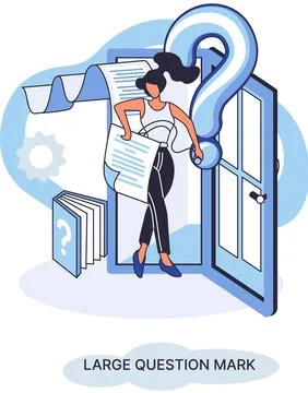 Ladge question mark. Problem and solution concept metaphor. Ask questions. FAQ イラスト素材