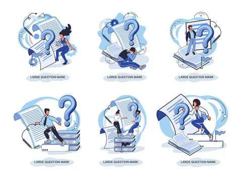 Ladge question mark. Problem and solution concept metaphor. Ask questions. FAQ Stock Illustration