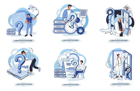 Ladge question mark. Problem and solution concept metaphor. Ask questions. FAQ Stock Illustration