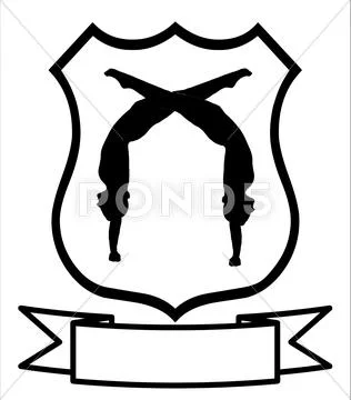 Ladies board diver shield Stock Illustration