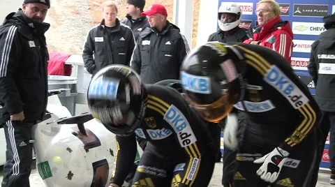 Ladies Bobsled Team - Germany 스톡 동영상 49541609