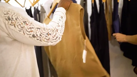 Ladies Choosing Clothes Video stock 104809486