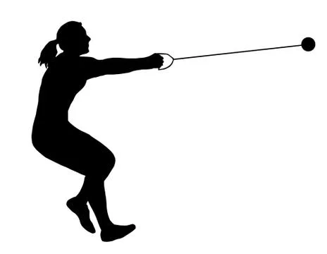 Ladies hammer thrower Stock Illustration