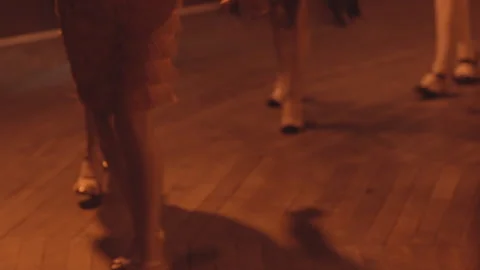 Ladies legs swing dancing Stock Footage 237459231