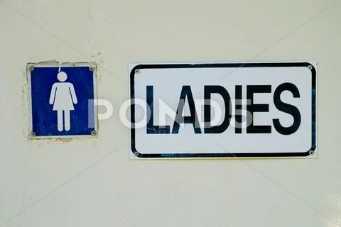 Ladies toilet sign Stock Photos