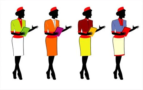 Ladies with uniform Stock Illustration