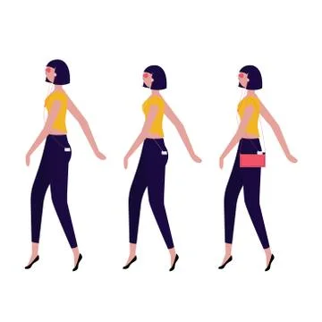 Ladies walking flat Stock-Illustration