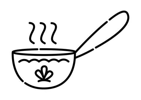 Ladle black line icon Stock Illustration