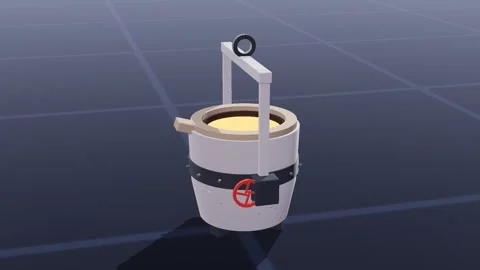 Ladle foundry 3d loop 3D animation seamless loop Stock Footage 341779750