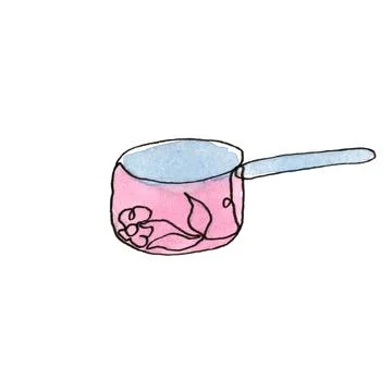 Ladle isolated on white background. Single line. Stock Illustration