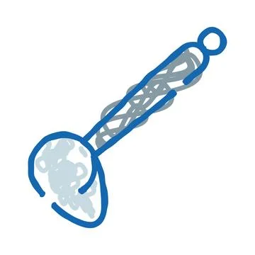 Ladle kitchen tool simple doodle drawing icon イラスト素材