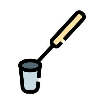 Ladle kitchen utensil flat design icon concept Stock Illustration