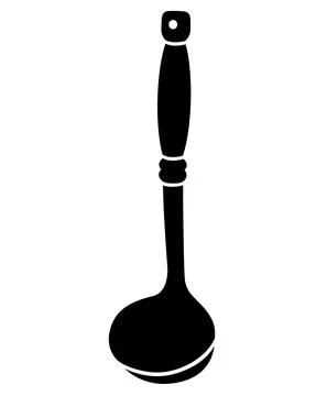 Ladle - large serving spoon - vector silhouette illustration for logo Stock Illustration