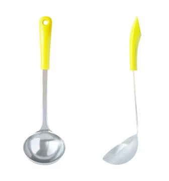 Ladle with plastic handle 스톡 사진