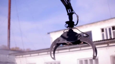 Ladle pulls out logs from the bathroom. Work process in the furniture factory Stock Footage 84149289