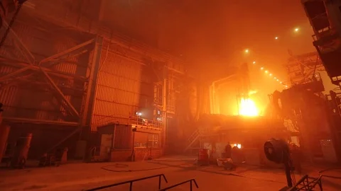 Ladle refining furnace Stock Footage 72763731