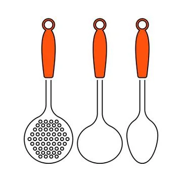 Ladle Set Icon Stock Illustration