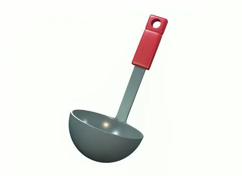 Ladle on a white background 3d rendering Illustrazione stock
