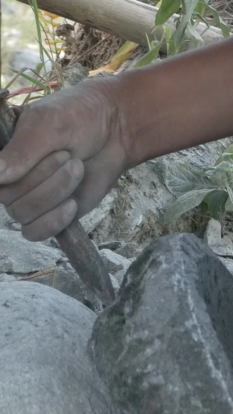 Lado stone making process vertical Stock Footage 282970207