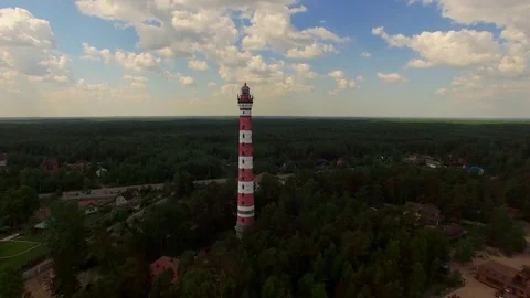 Ladoga lake lighthouse Stock Footage 70403434