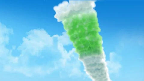 Ladonia Flag 3D Render Animation Created with Colored Smoke Trails by Aircra Video stock 332308358