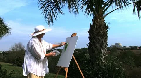 Lady artist Stock Footage 10838571