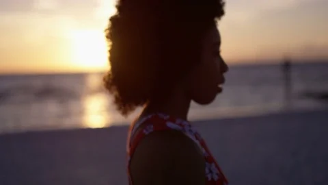 Lady on the Beach 5 Stock Footage 73901291