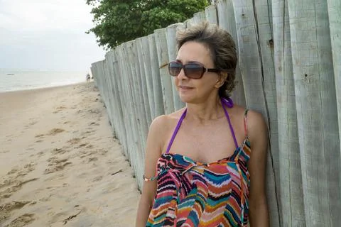 Lady at the Beach Stock Photos