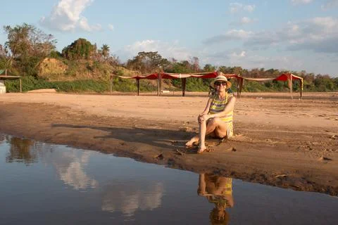Lady at the Beach Stock Photos