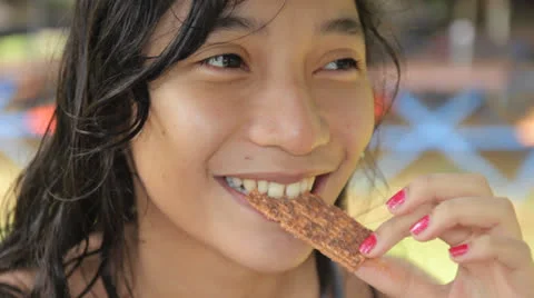 Lady With Biscuits Stock Footage 22991528