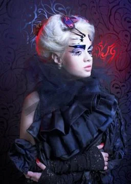 Lady in black. Foto stock