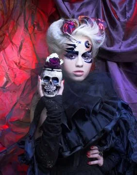 Lady in black. Stock Photos