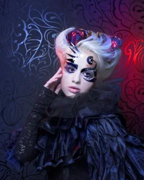 Lady in black. Stock Photos