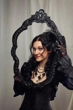 Lady in black Stock Photos