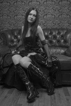Lady in black Stock Photos