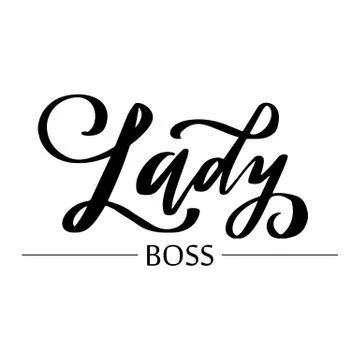 Lady Boss Vector poster. Brush calligraphy. Feminism slogan with Handwritting Stock Illustration