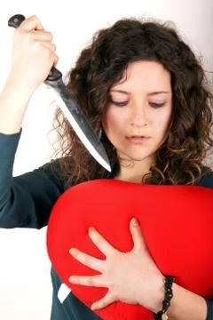 Lady broken heart Stock Photos