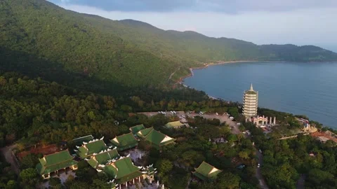 Lady Buddha statue towering  in Da Nang, Vietnam Stock Footage 323342217