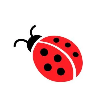 Lady bug cartoon flat icon. Ladybug simple small vector cute symbol. Ladybird Stock Illustration
