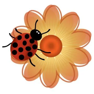 Lady Bug Flower Stock Illustration