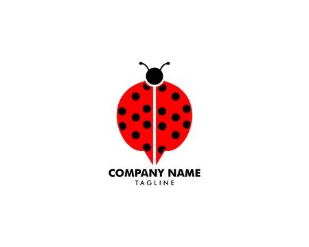 Lady bug logo template design Illustrazione stock