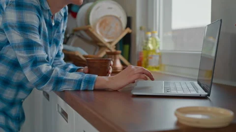 Lady checking emails or social media Stock Footage 243276032
