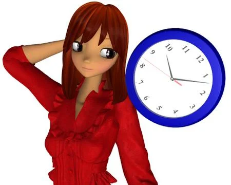 A lady with clock Stock Illustration