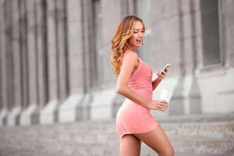 Lady with coffee. Stock Photos