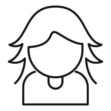 Lady coiffure icon outline vector. Woman face portrait Stock Illustration