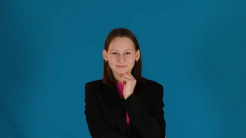 Lady coy gestures and teasing glances hint at hidden mischief Stock Footage 274205929