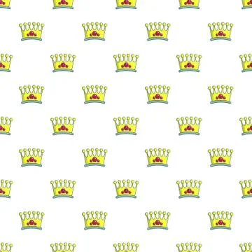 Lady crown pattern seamless Illustrazione stock