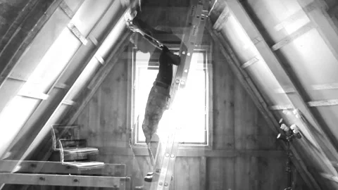 Lady dancing whilst working on the construction site. #25 Stock Footage 276504579