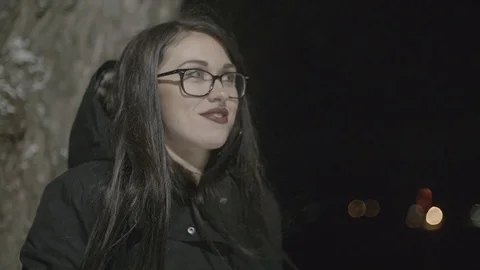 Lady In The Dark Stock Footage 83603876